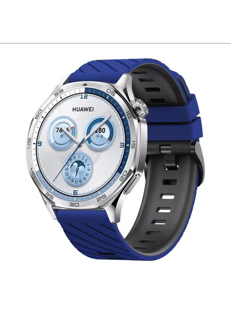 فكرة حزام سيليكون فاخر 22 مم لساعة Huawei Watch GT6 46 مم | GT6 Pro | GT5 46 مم | GT4 | GT2 GT3 46 مم | Watch 4/4 Pro | Watch 3/3 Pro | GT3 | GT3 Pro | GT Runner - Image 1